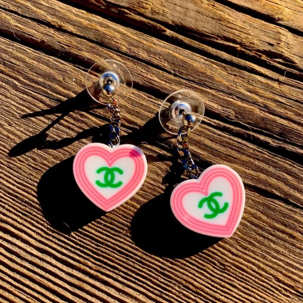 Chanel Heart   earrings, set Necklace Pendant Silve - Picture 3 of 4